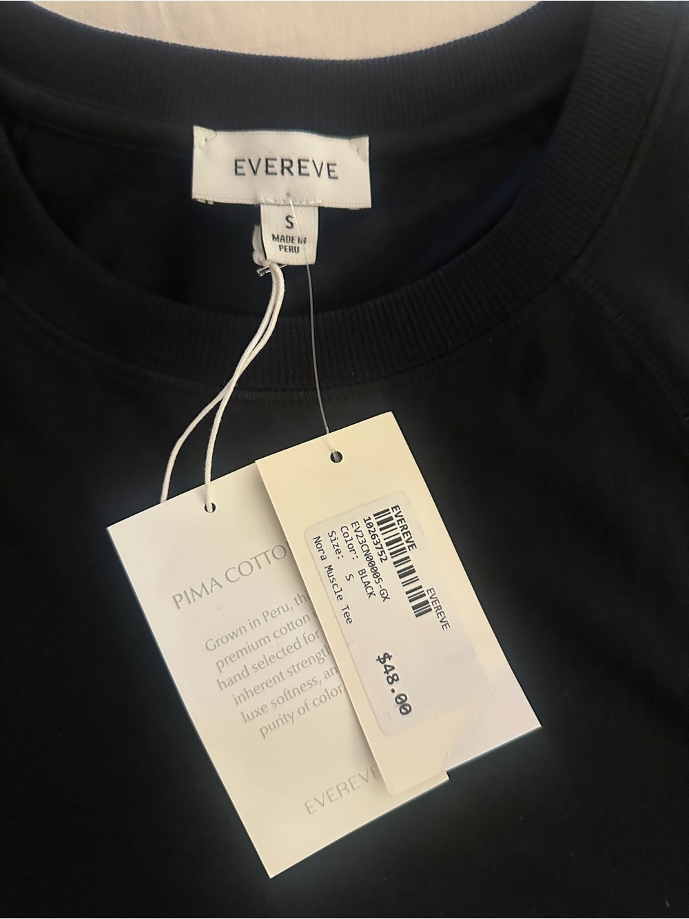 Evereve Nora muscle tee- Black and Navy - Picture 3 of 4